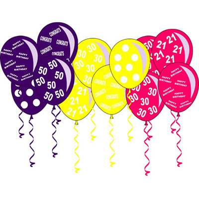 28cm/11" Printed Helium Filled Balloons