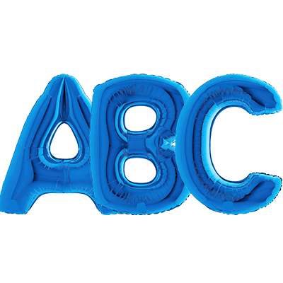 Blue Letter Foil Helium Balloons