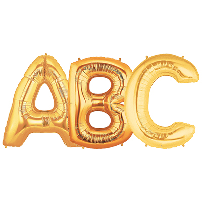 Gold Letter Foil Helium Balloons