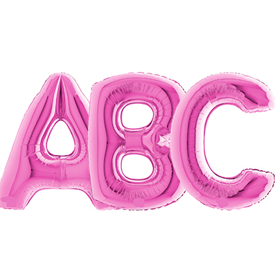 Fuchsia Letter Foil Helium Balloons