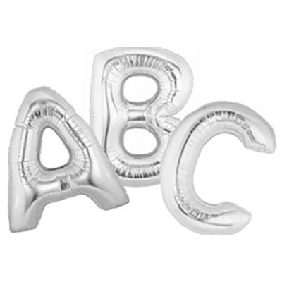 Silver Letter Foil Helium Balloons