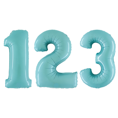 Pastel Blue Number Foil Helium Balloons