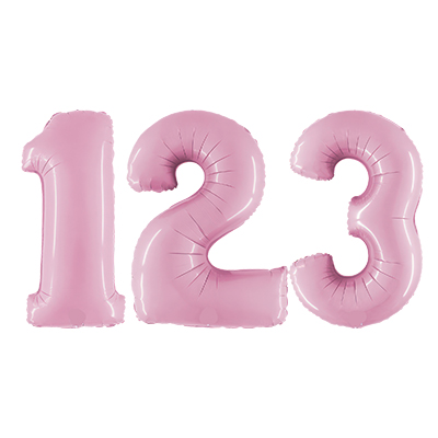 Pastel Pink Number Foil Helium Balloons