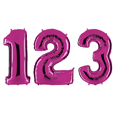 Purple Number Foil Helium Balloons